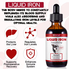 Zenpaws Liquid Iron in dog food mix blending into meals for nutrition.