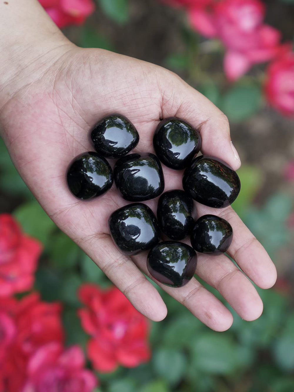ZenQ obsidian stones arranged for altar or energy work.