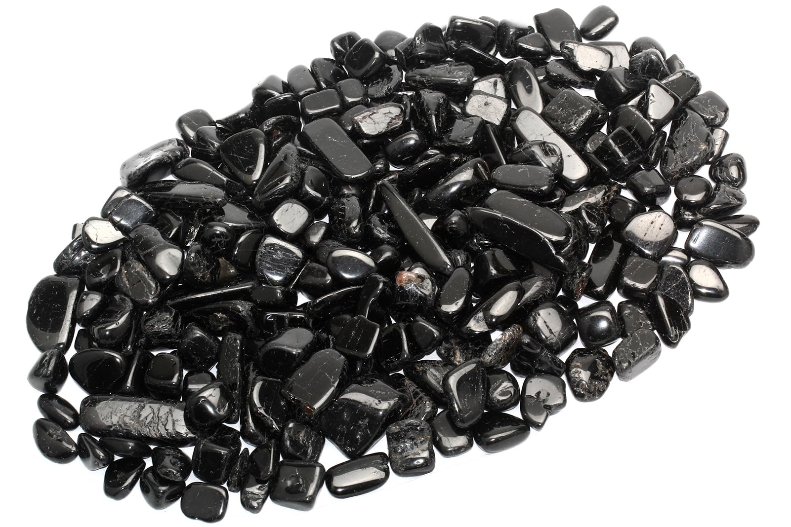 ZenQ black tourmaline chips close-up for crafts and decor.