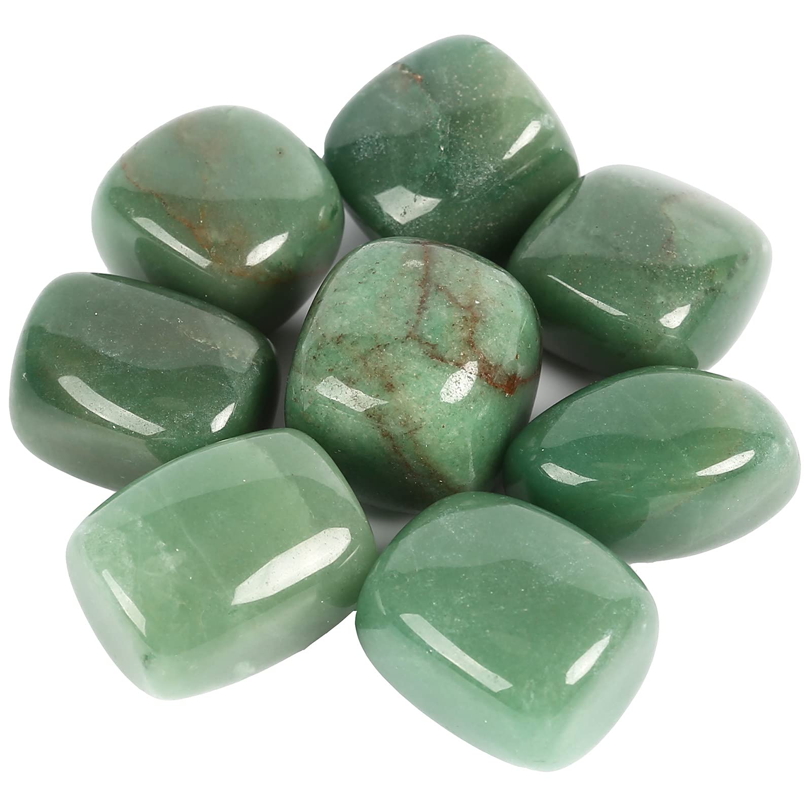 ZenQ green aventurine stones from Brazil, polished for crystal work.
