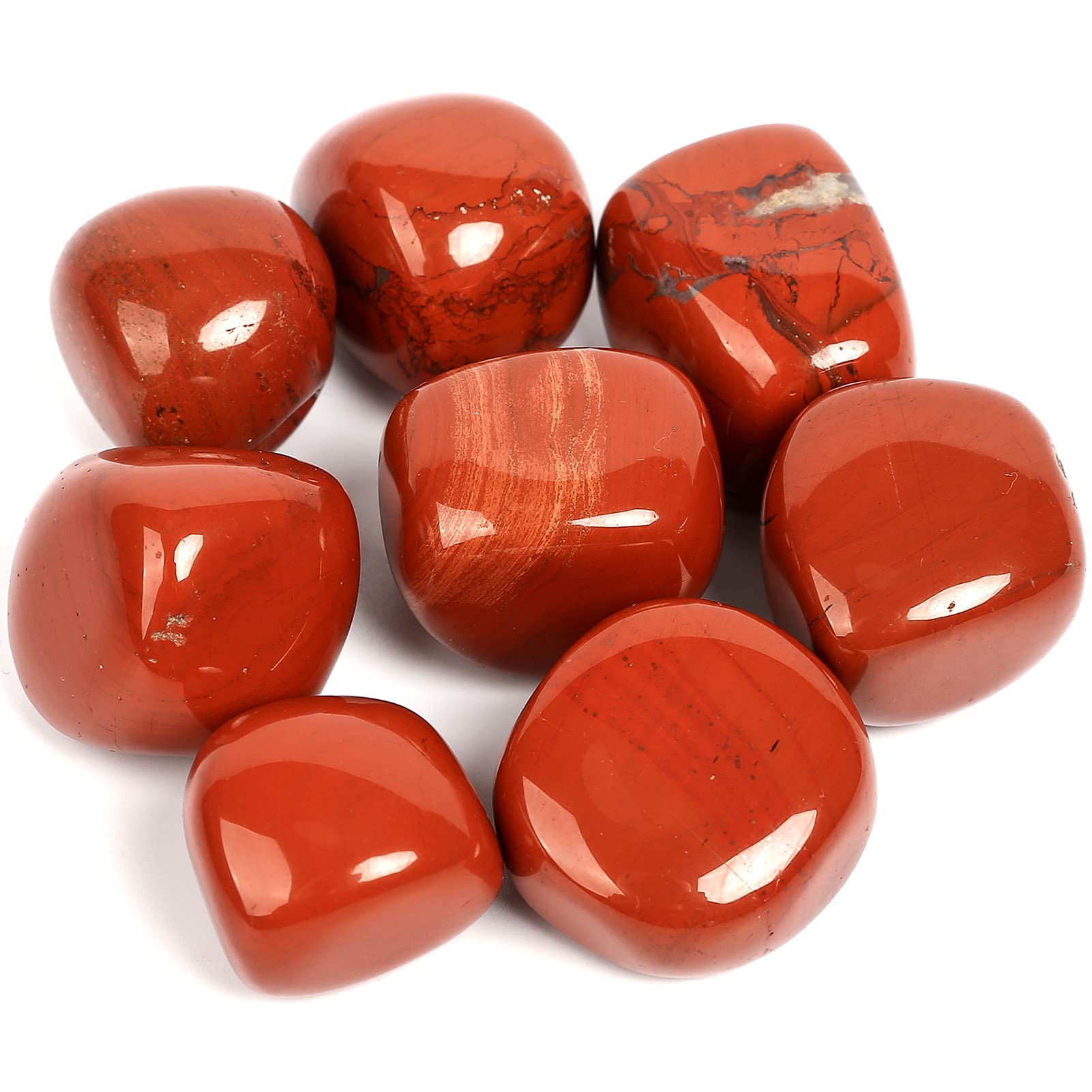 ZenQ red jasper stones, tumbled and polished for meditation and grids