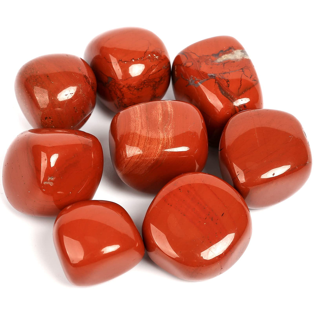 ZenQ red jasper stones, tumbled and polished for meditation and grids
