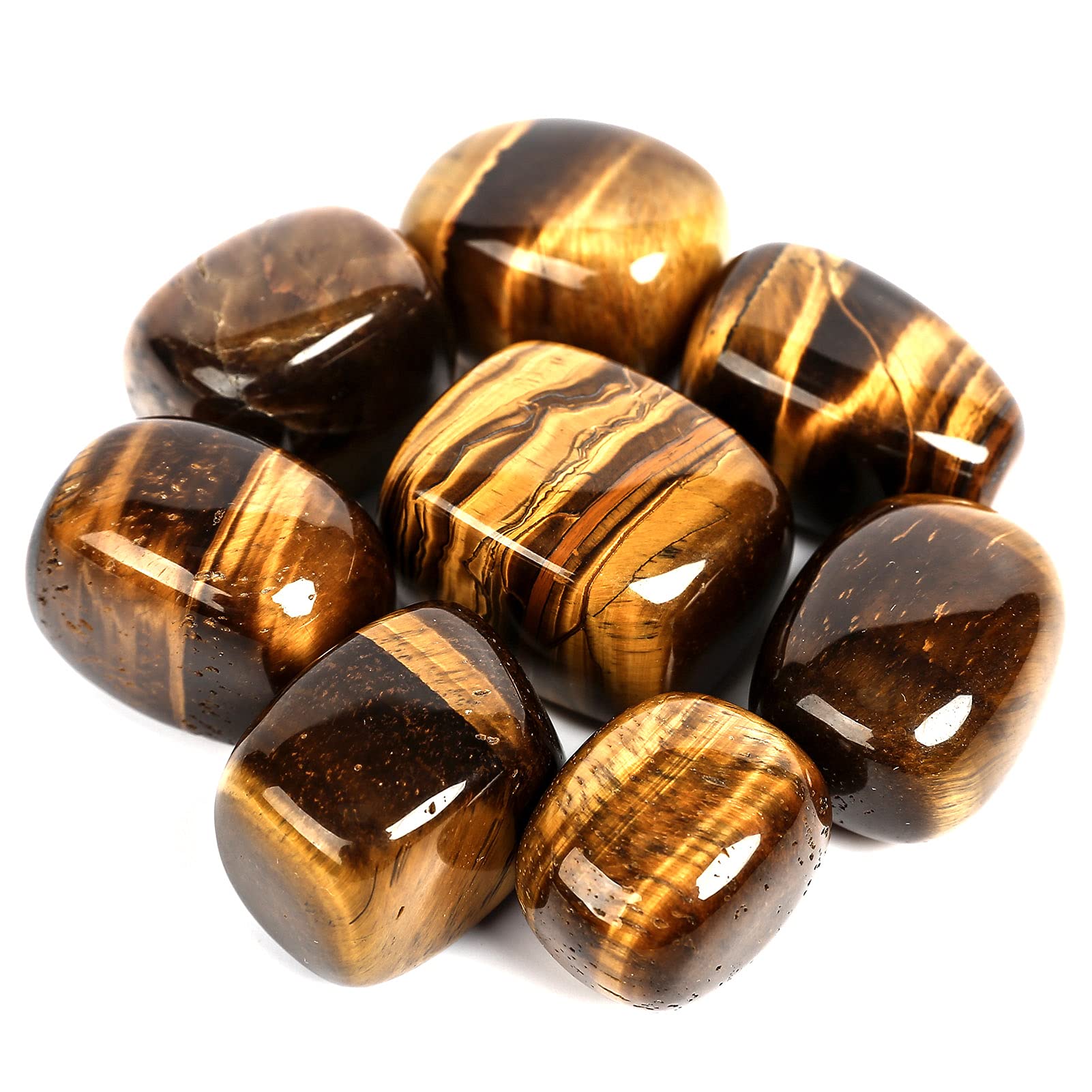 Close-up of ZenQ tigers eye with natural banding and warm glow for rituals.