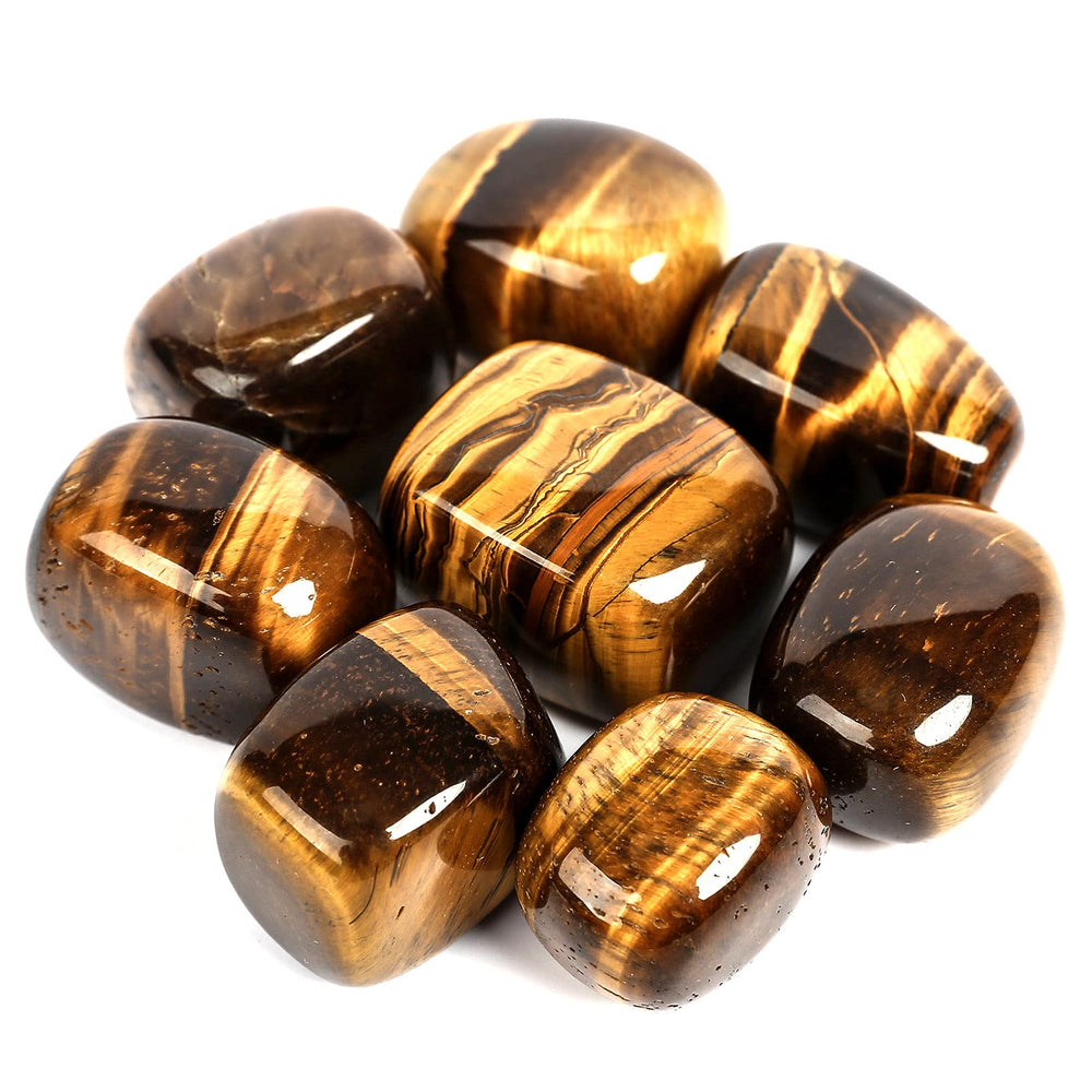 Close-up of ZenQ tigers eye with natural banding and warm glow for rituals.