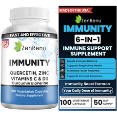 Zenrenu Immunity Quercetin 700mg bottle showing antioxidant support for daily wellness