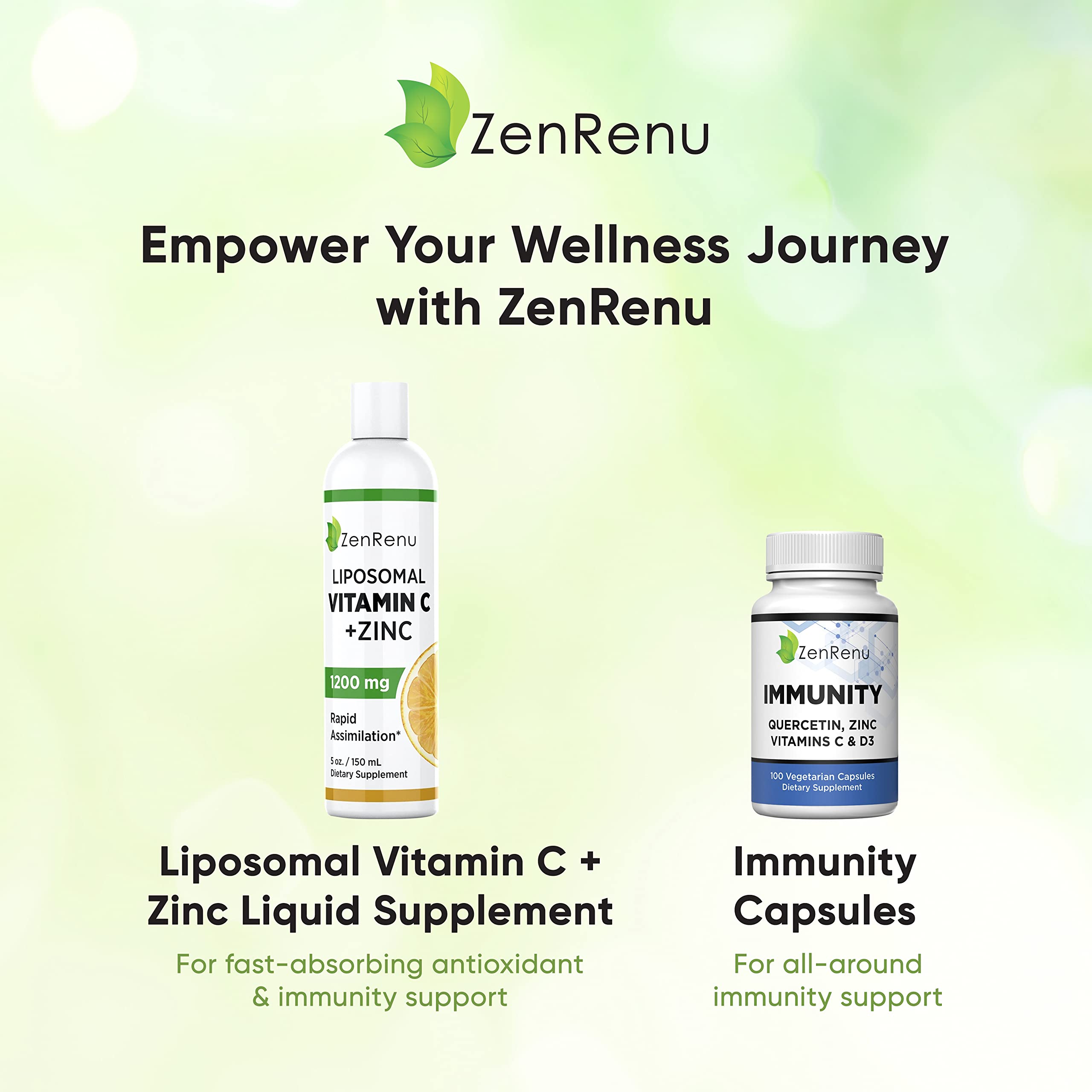 Zenrenu liposomal vitamin C + zinc liquid daily dose spoon
