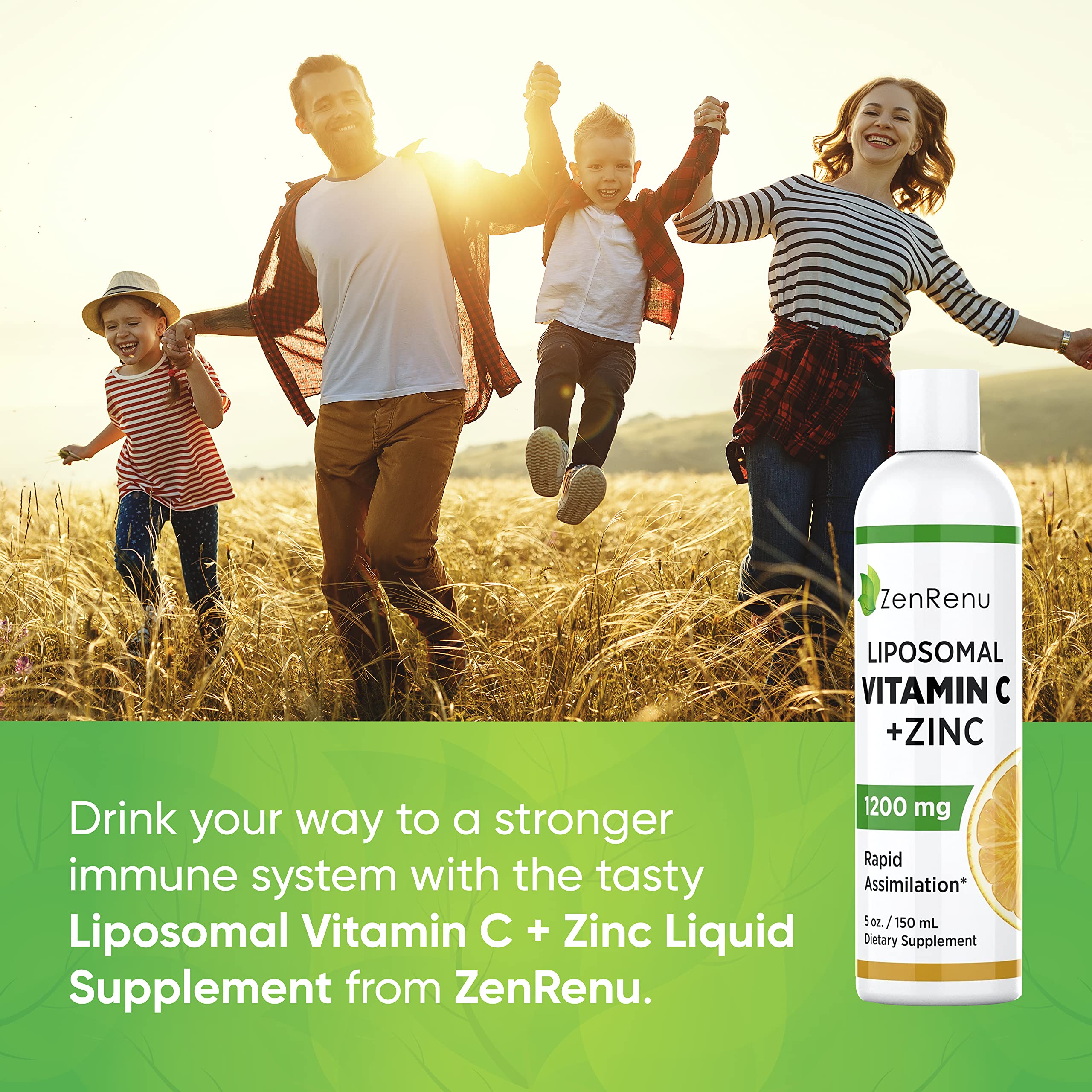 Zenrenu liposomal vitamin C + zinc liquid dropper enables precise, convenient dosing