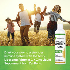 Zenrenu liposomal vitamin C + zinc liquid dropper enables precise, convenient dosing