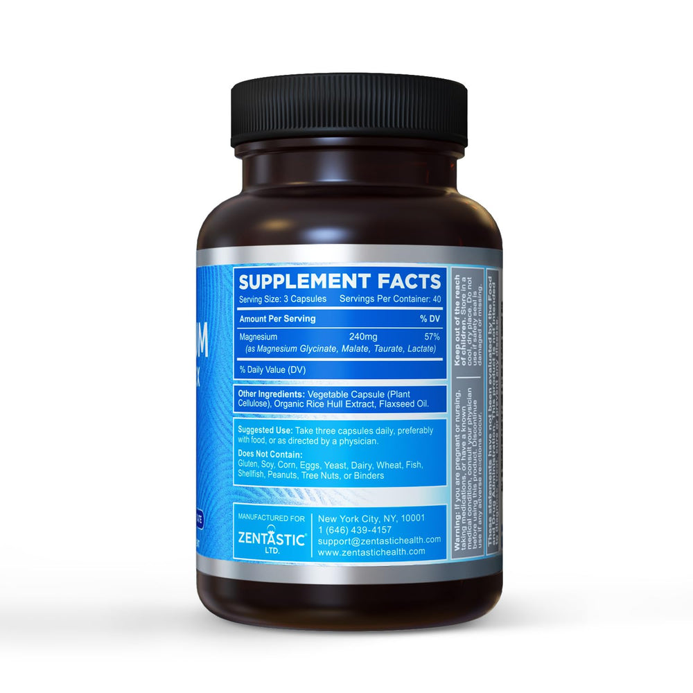 Zentastic Magnesium Complex lab-test stamp confirms third-party purity.