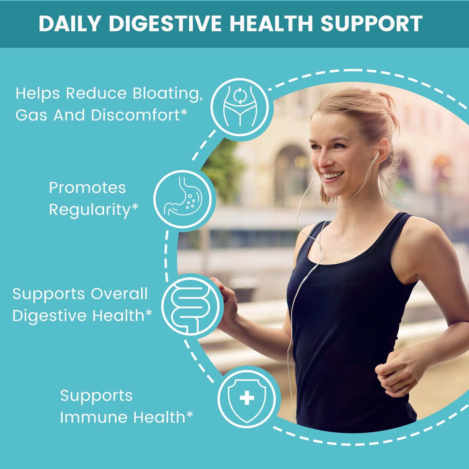Zentastic Probiotics digestive health scene, everyday gut balance in action.