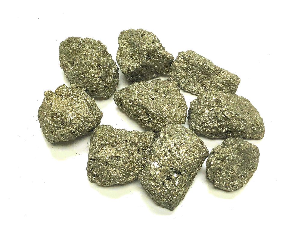 Zentron Collection half-pound natural rough pyrite, 2-inch pieces for display and collection.