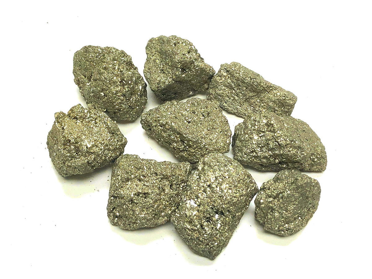 Zentron Collection half-pound natural rough pyrite, 2-inch pieces for display and collection.