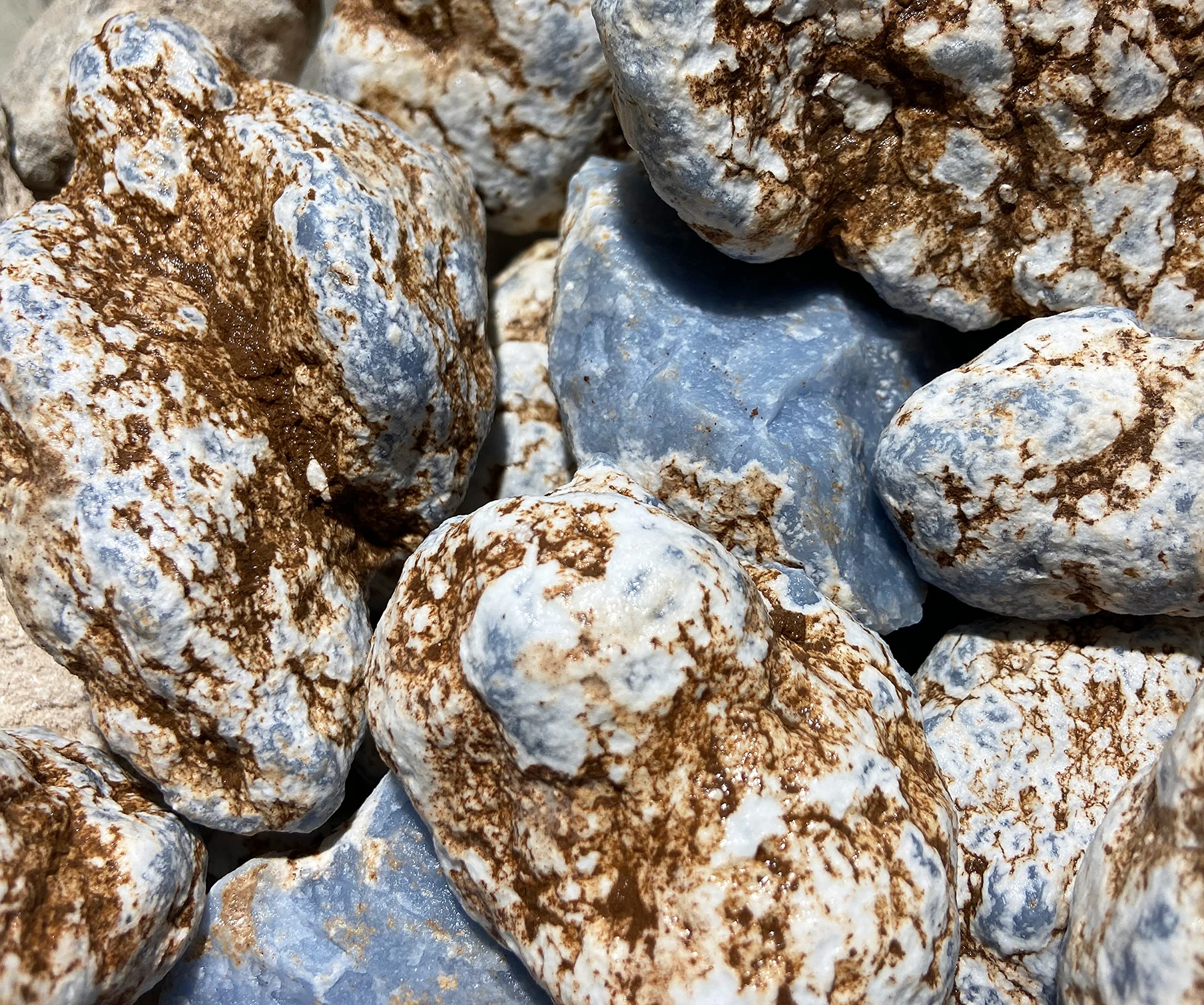 Zentron Crystal Collection angelite decorative display close-up for home accents