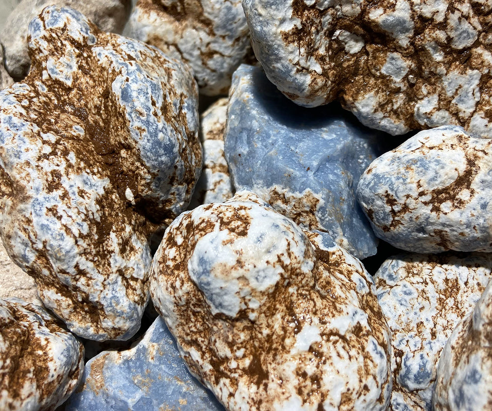 Zentron Crystal Collection angelite decorative display close-up for home accents