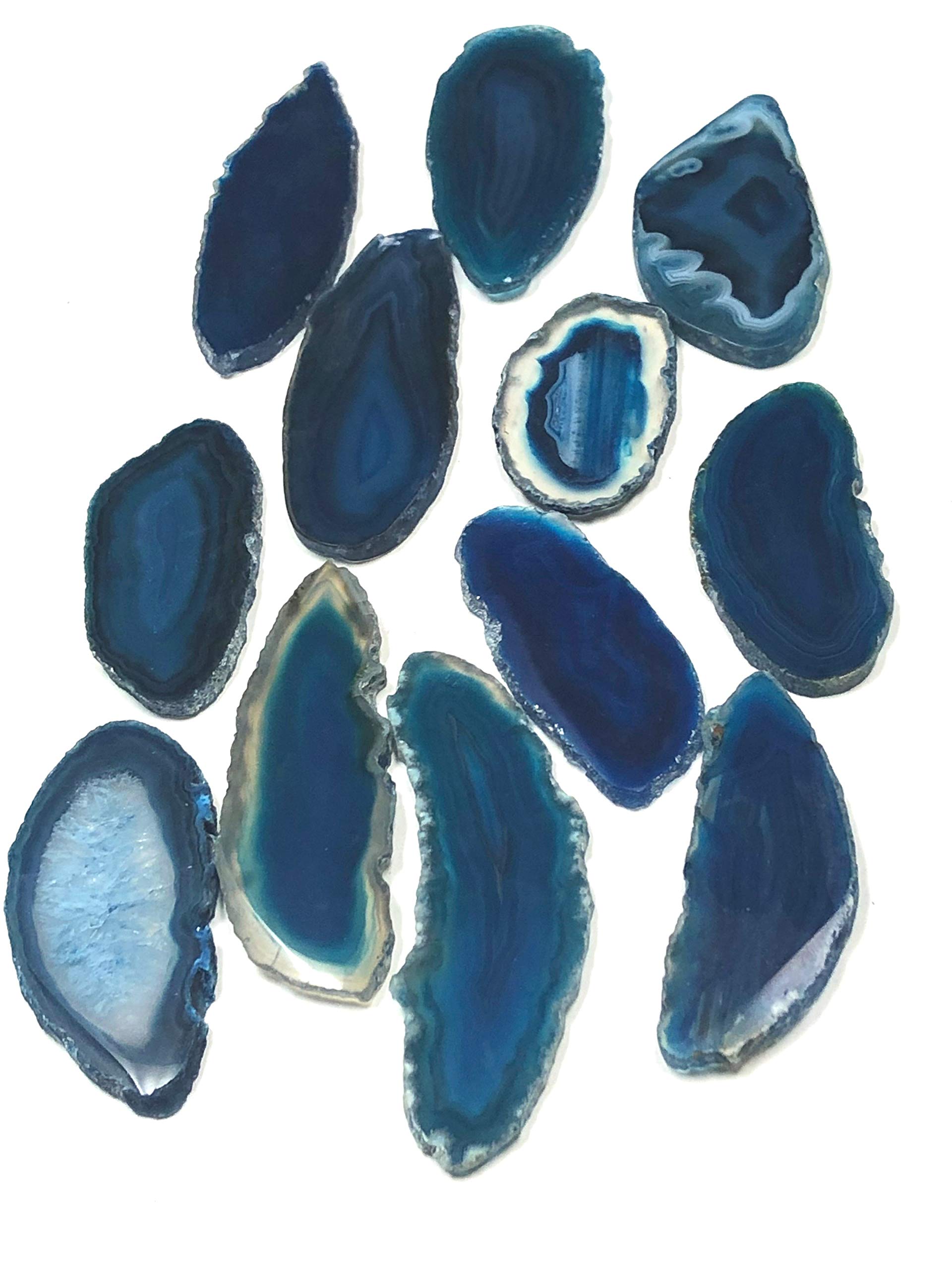 Zentron blue agate slice highlighting natural banding for crafts and art.