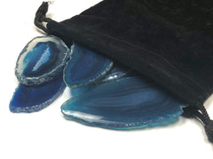 Blue Zentron crystal slice suitable for display or meditation décor.