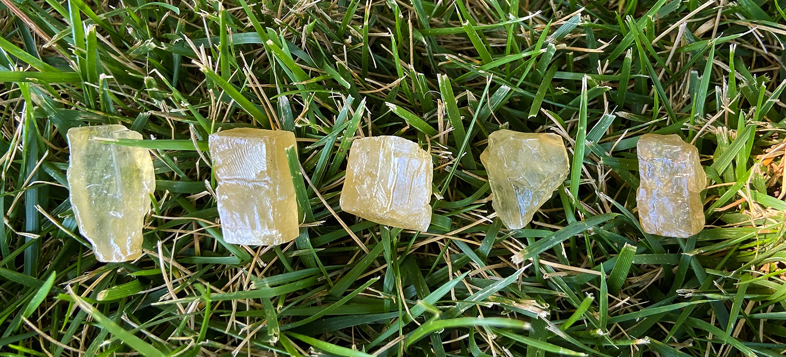 Zentron honey calcite used for meditation and chakra focus.