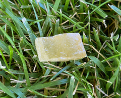 Zentron honey calcite velvet bag packaging for protection and gifting.