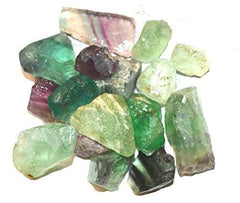 Zentron Crystal Collection multi-hued fluorite rough stones ideal for tumbling.