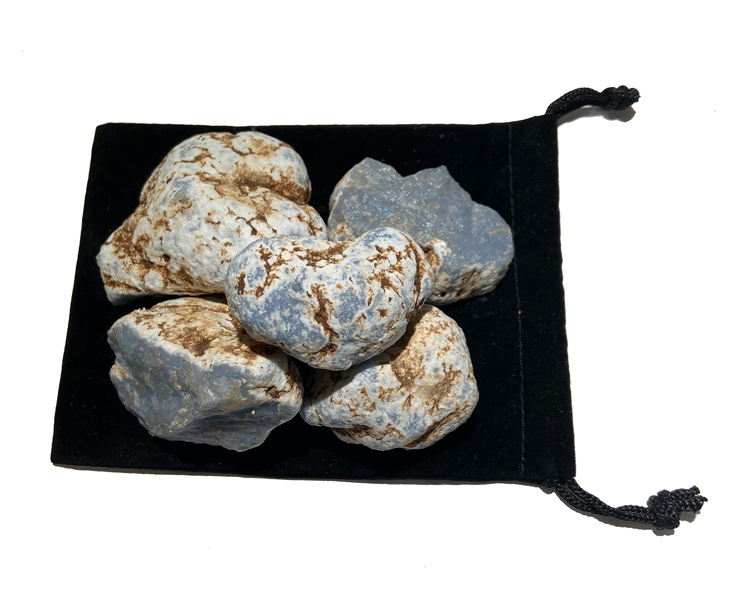 Zentron Crystal Collection rough angelite close-up showing pale blue color for displays