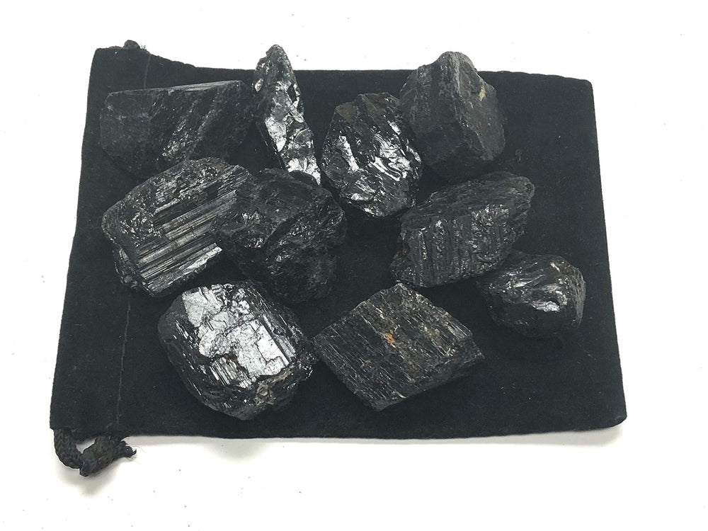 Zentron Velvet bag protects rough tourmaline stones during storage