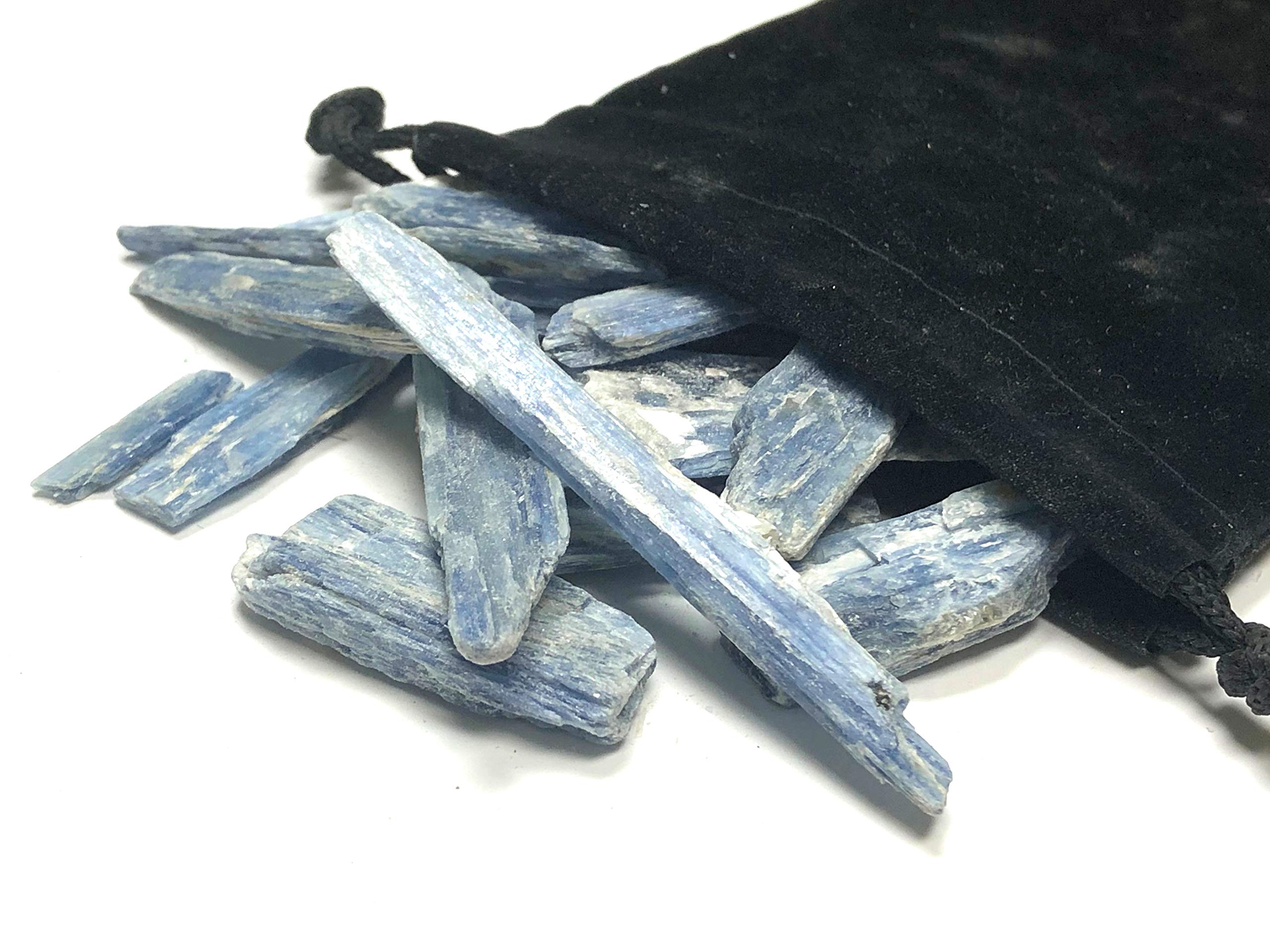 Natural blue kyanite pieces by Zentron Crystal Collection for cutting and finishing