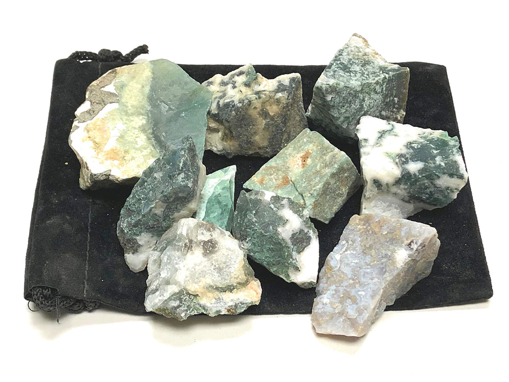 Zentron Crystal Collection velvet bag protects the half-pound stone lot.