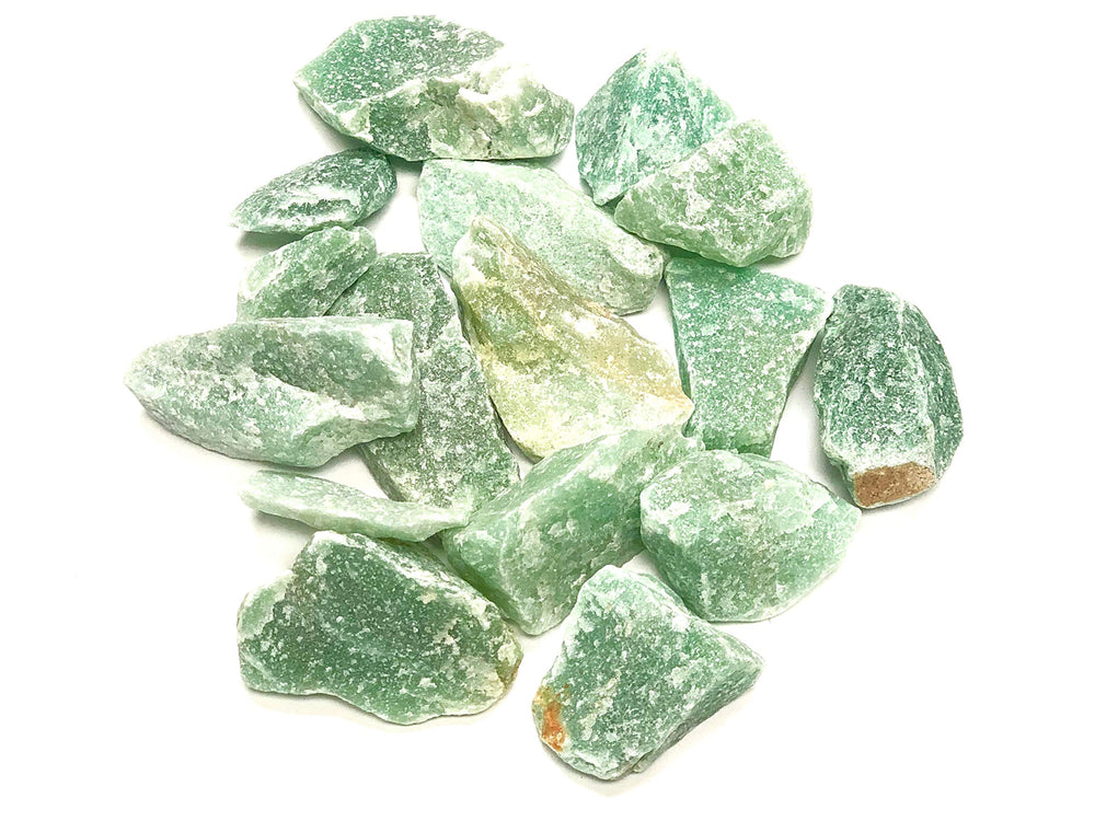 Close-up of Zentron Green Aventurine marbling on stones for jewelry design.