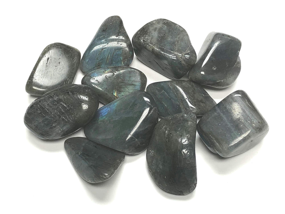 Zentron Labradorite stones in a velvet bag for easy storage and gifting.