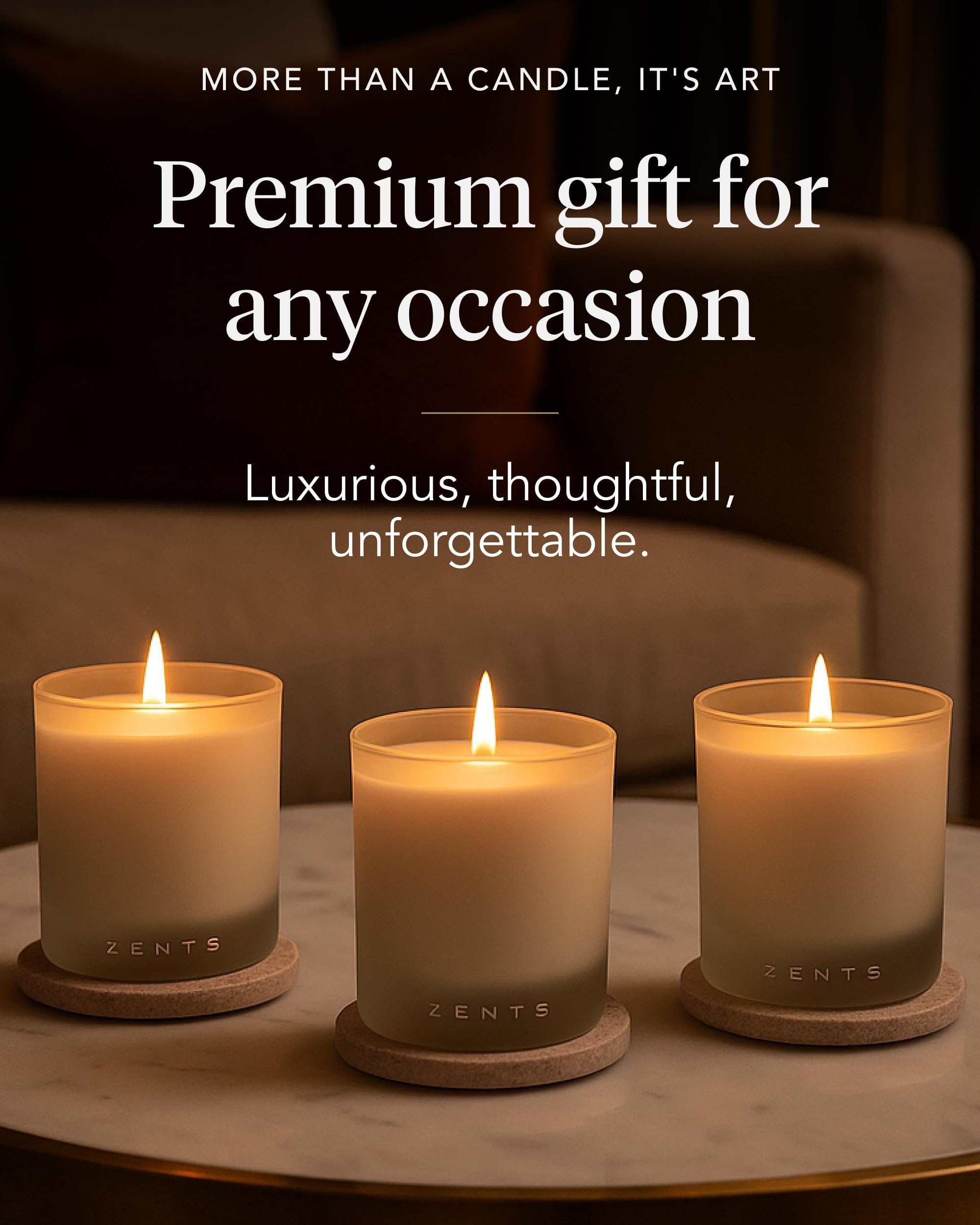 Zents gift-ready candle with lid for thoughtful gifting
