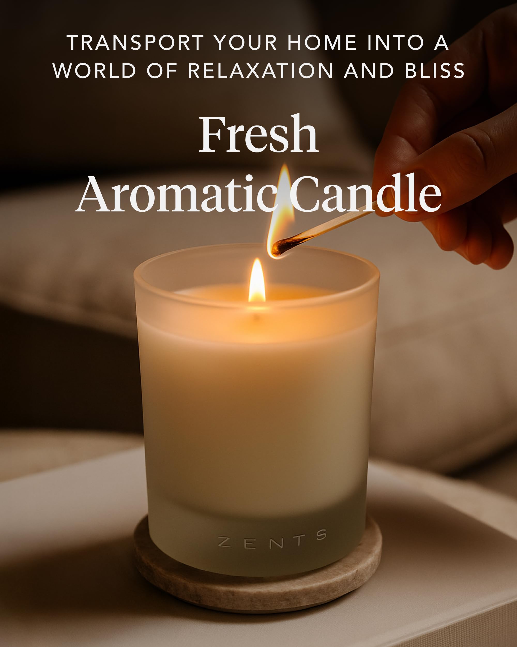 Zents candle large jar frosted glass detail adds elegance to spaces