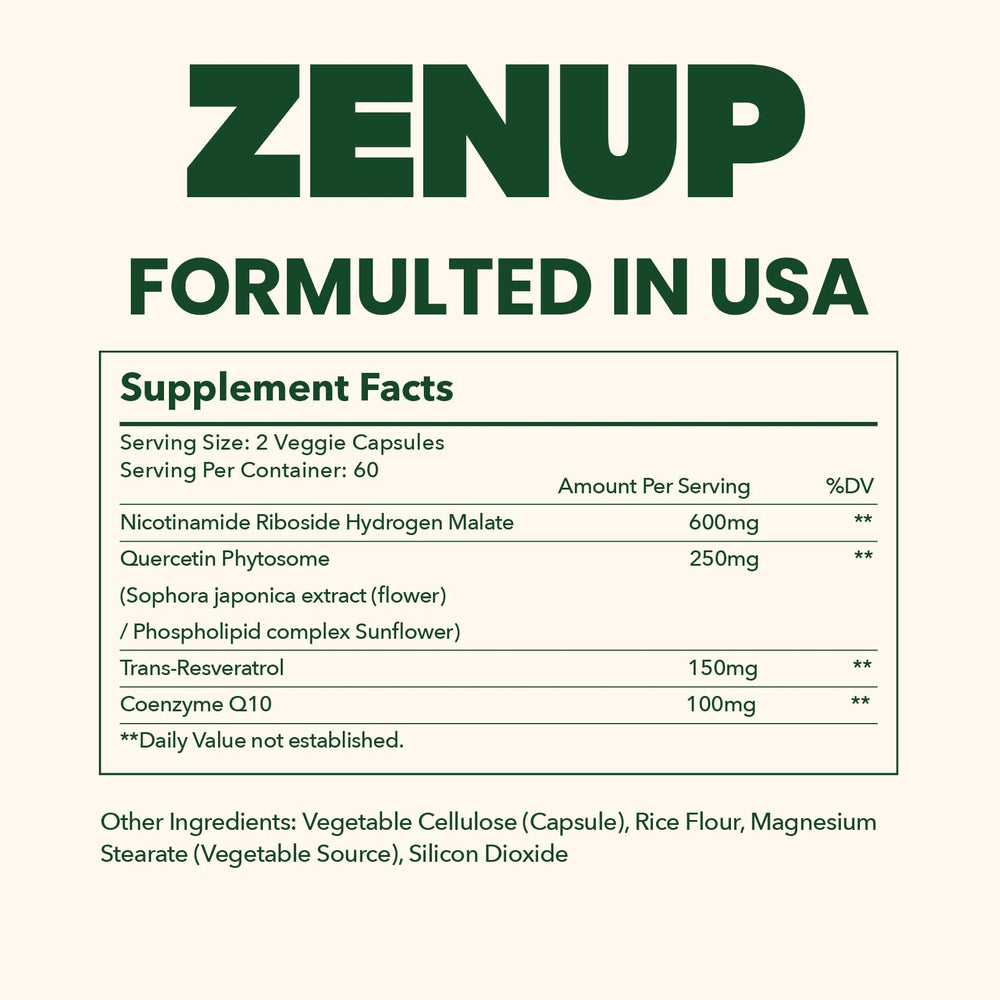 ZenUP NAD+ cap detail reveals coating for smooth swallowing