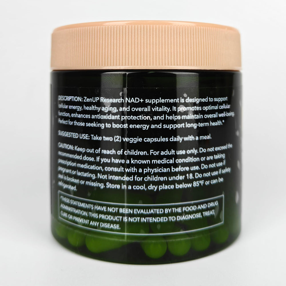 ZenUP NAD+ packaging art with lifestyle energy vibe