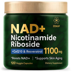 ZenUP NAD+ Supplement bottle front showing liposomal NR for energy support