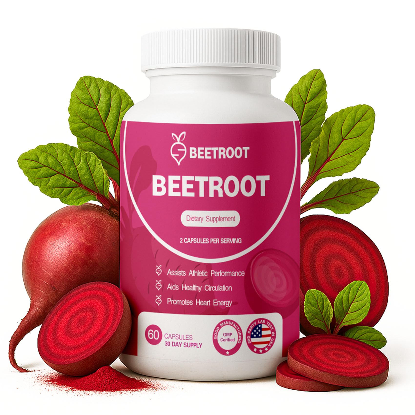 ZENVIVIAN Beetroot Capsules product shot emphasizes plant-based energy support.