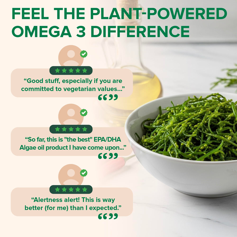 Zenwise Omega-3 label highlighting vegan non GMO ingredients