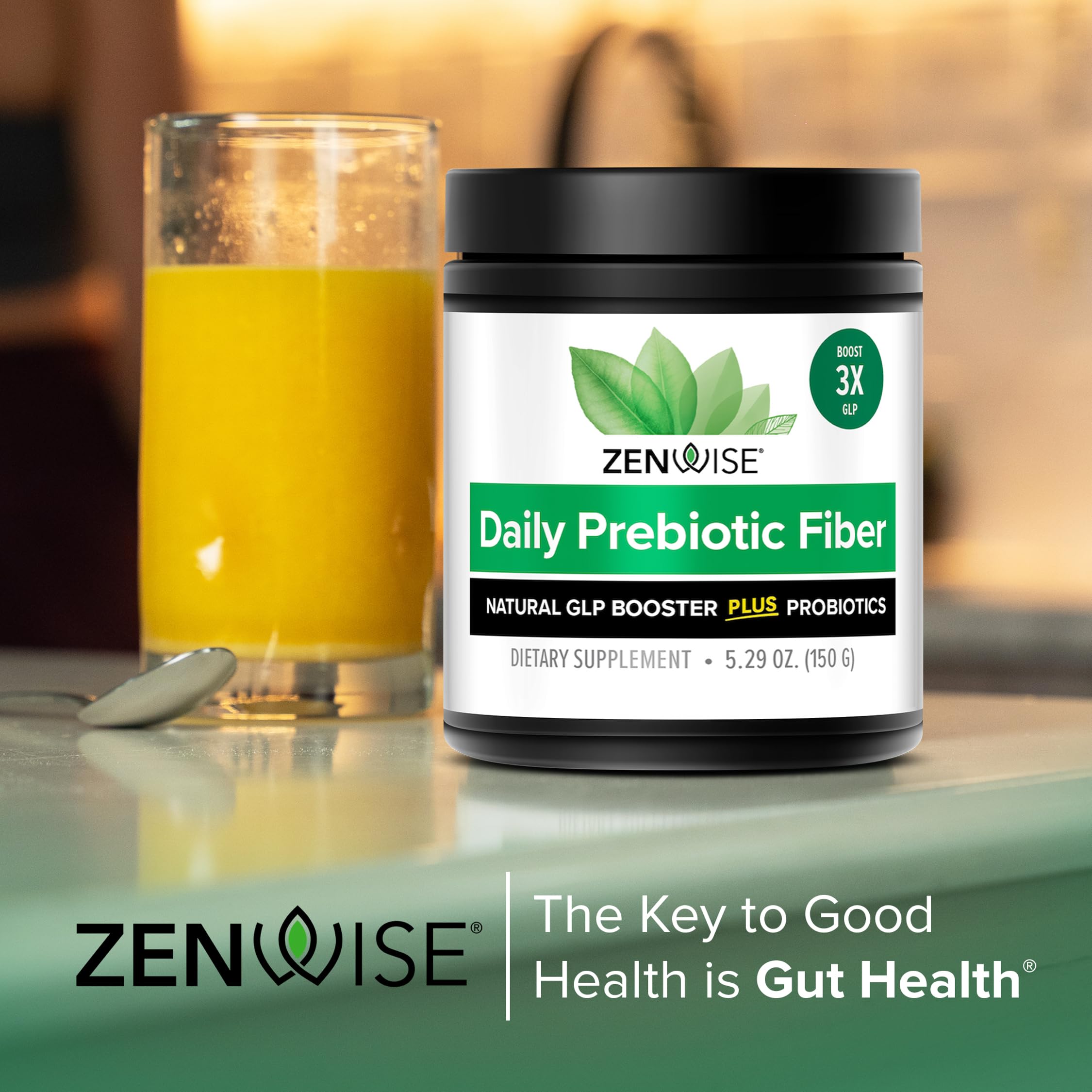Zenwise ZenGLP-1 bottle on shelf conveying reliable digestive support