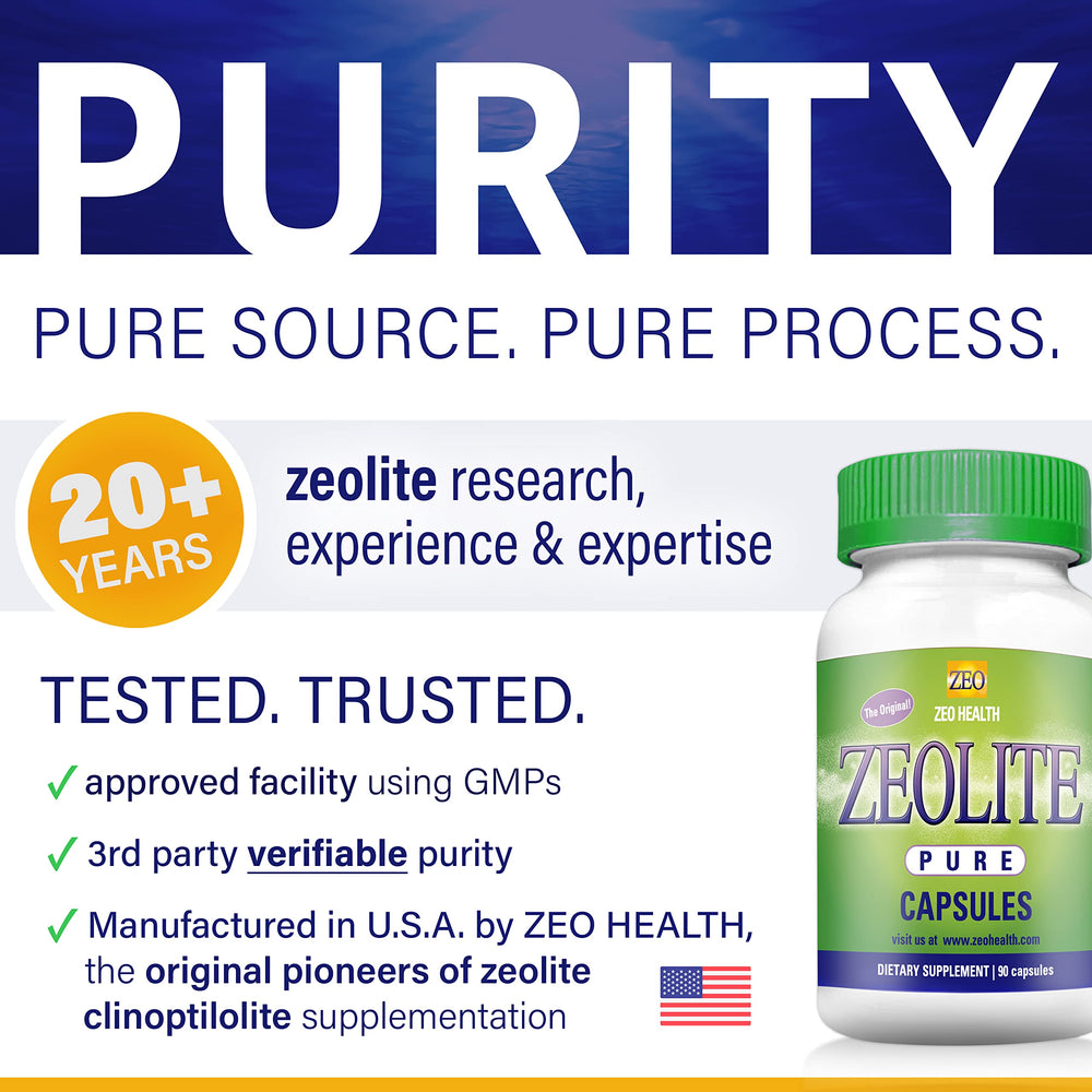 Zeo Health Zeolite Pure Capsules pour illustrating easy daily dosing