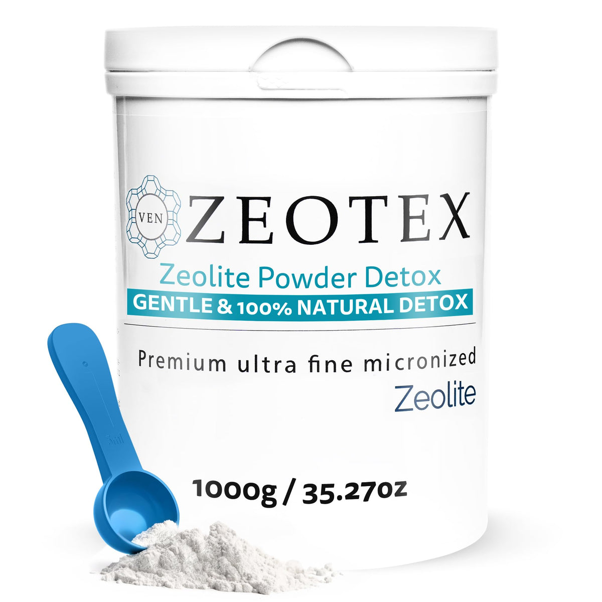 Zeotex 1000g zeolite powder pack for simple daily routines