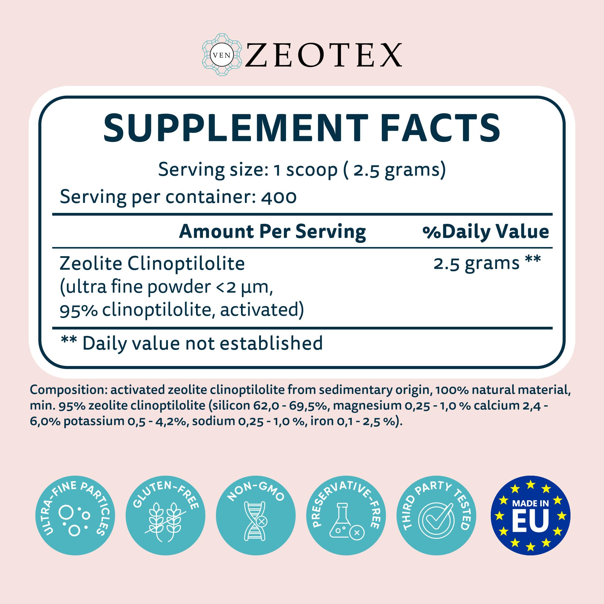 Zeotex mixing zeolite powder in water glass for beverages