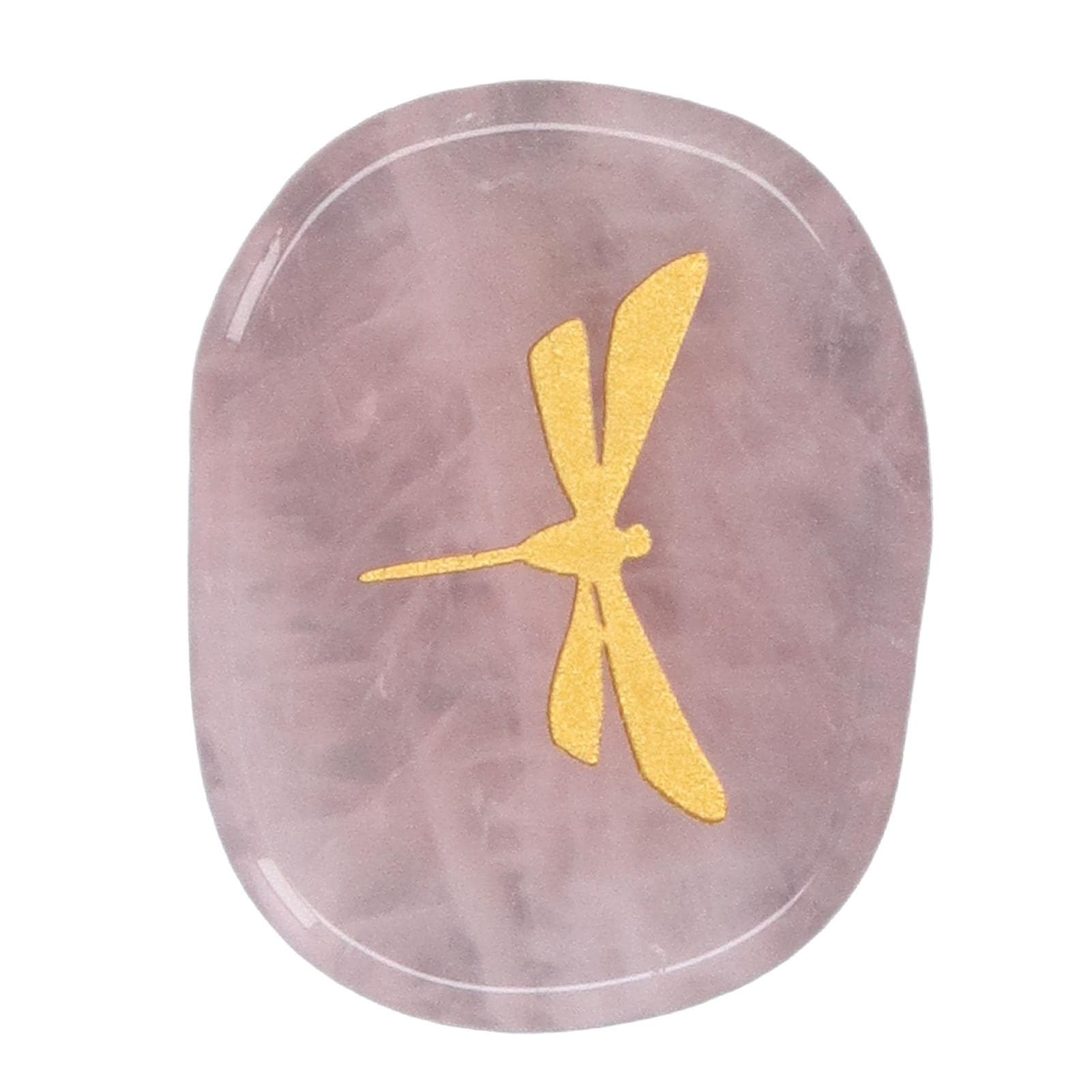 Flat, polished surface provides a comfortable glide for thumb rubbing.