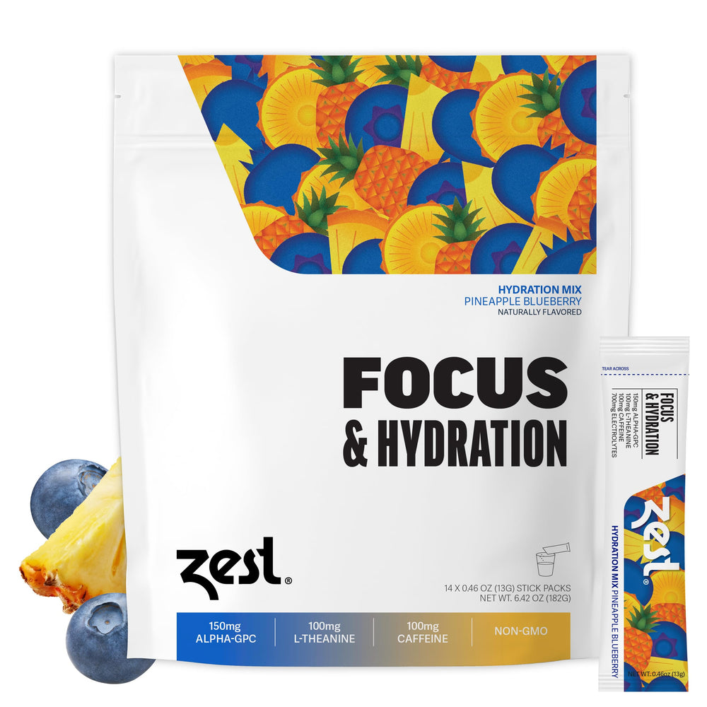 Zest Focus Pineapple Blueberry stick for on-the-go energy and focus