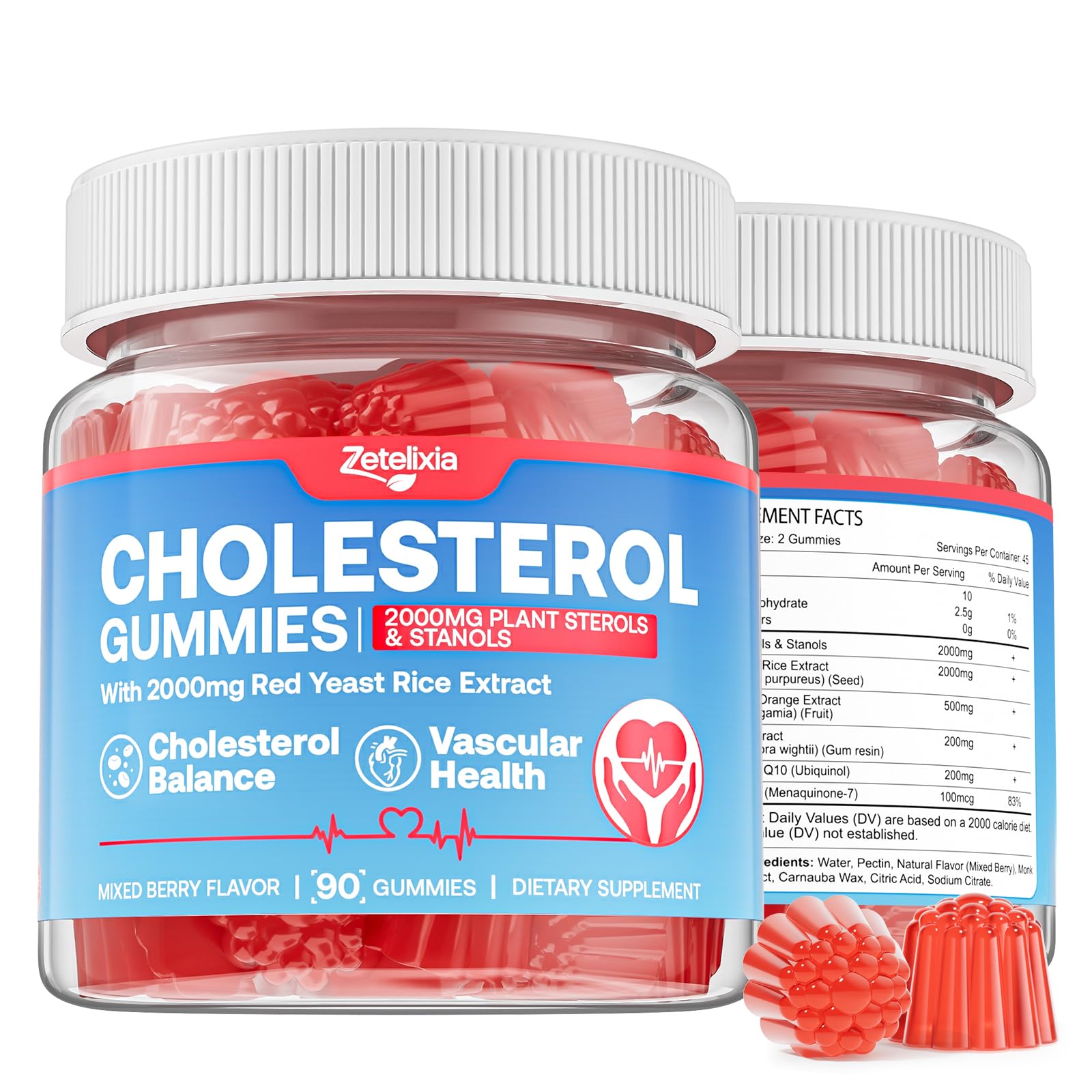 Zetelixia cholesterol gummies bottle for convenient daily heart support