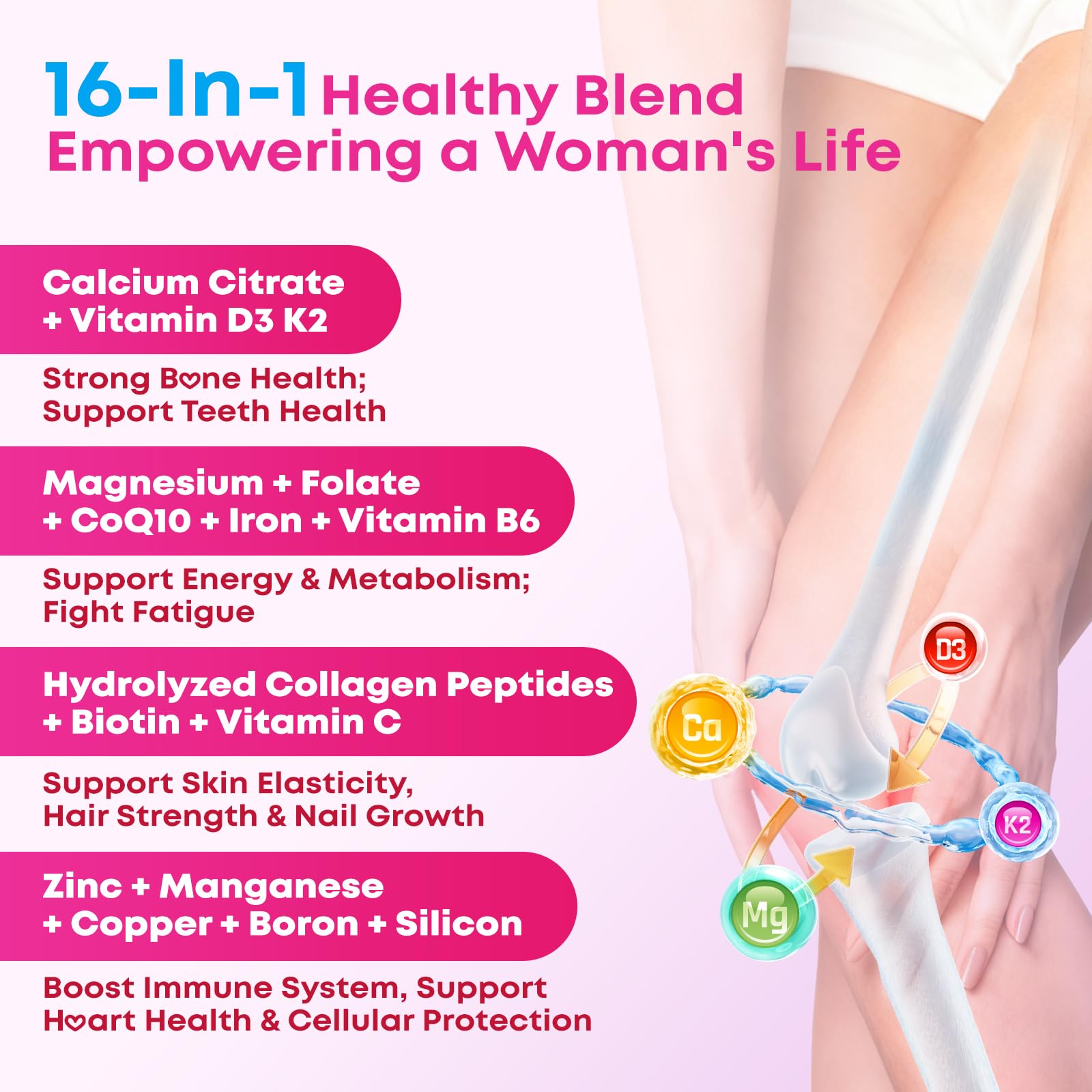 Zetelixia collagen and biotin gummies promote joint flexibility and beauty benefits.
