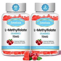 Zetelixia cranberry gummy bottle front highlighting vegan, sugar-free brain support.