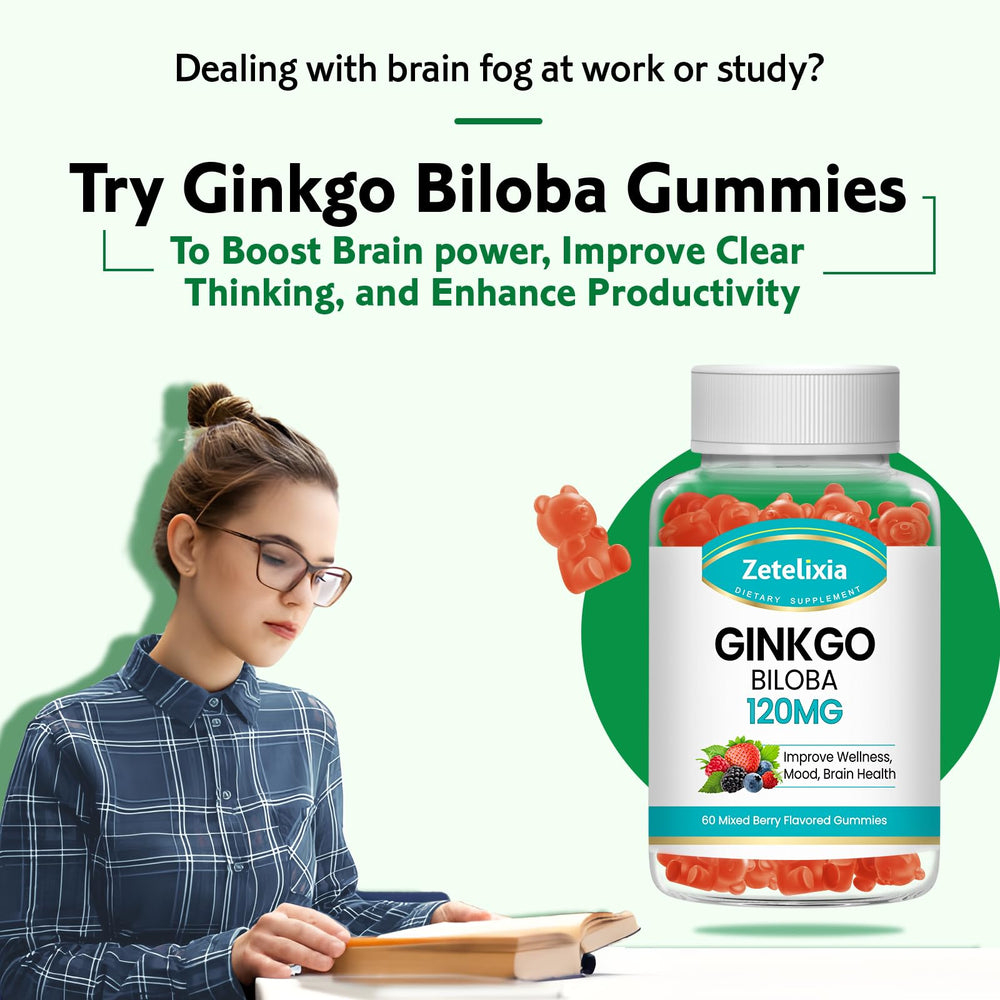 Zetelixia Ginkgo Biloba Gummies on kitchen counter for quick daily access.