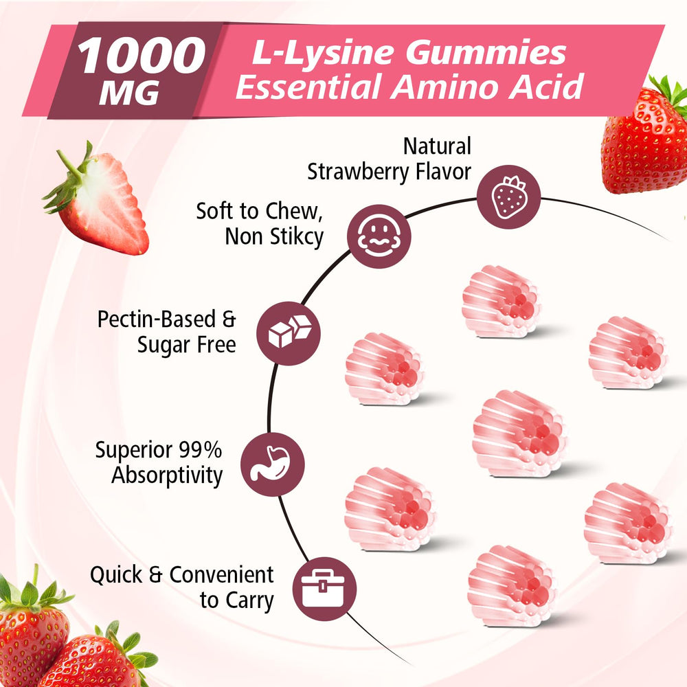 Zetelixia L-Lysine Gummies bottle on desk setup
