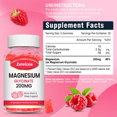 Zetelixia raspberry magnesium glycinate gummies close-up showing flavor and ease of use