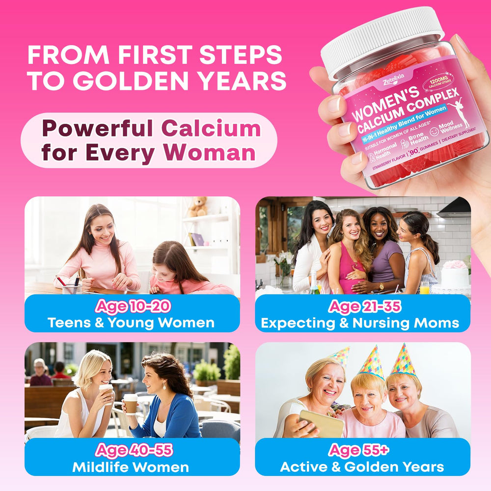 Zetelixia strawberry-flavor gummies offer a tasty calcium routine.