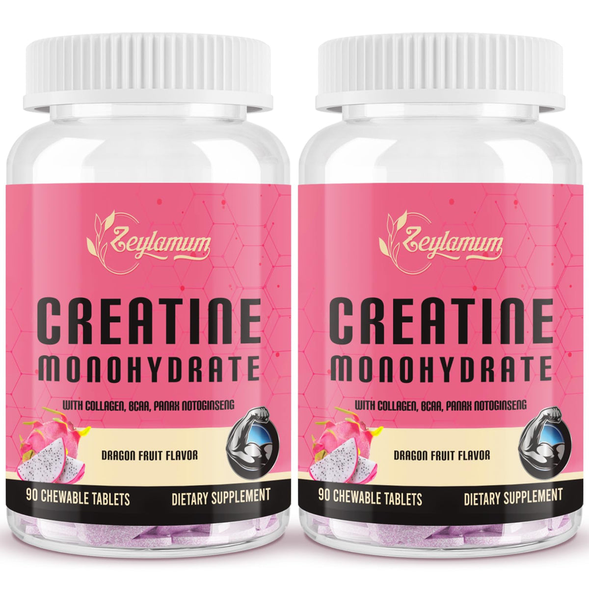 Zeylamum Creatine Women chews in dragon fruit flavor for convenient daily energy
